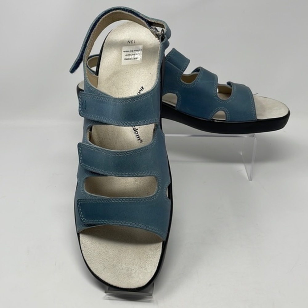 💎 RARE FIND 💎 Barefoot Freedom “Alma” Leather FULLY Adjustable Sandals SZ 13N